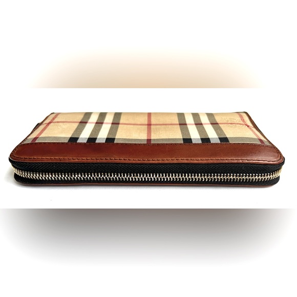 BURBERRY  Horseferry Check Zip Around Wallet Brown - Picture 7 of 16